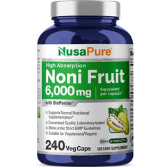 NusaPure Noni Fruit 6,000mg capsule bottle front