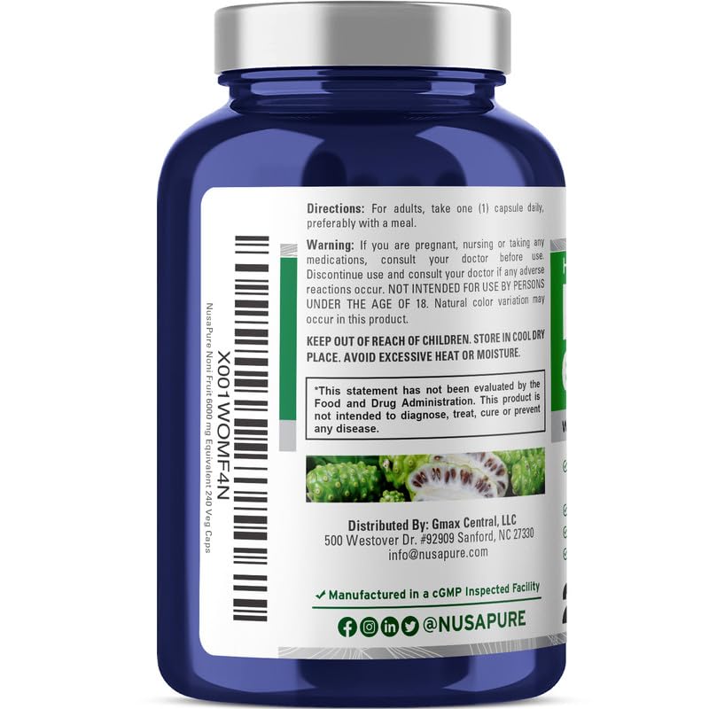 Vegan non-GMO Noni capsules arrangement