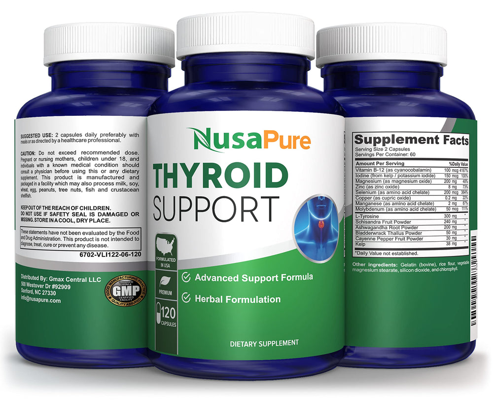 Ingredient list graphic for NusaPure Thyroid Support
