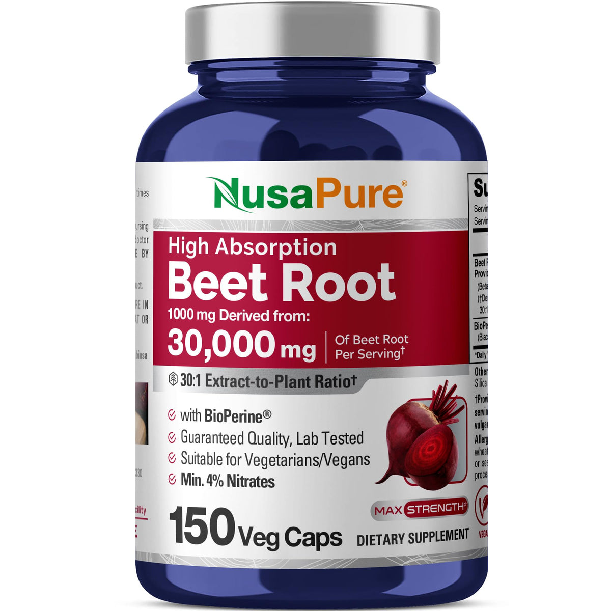 NusaPure Beet Root 30:1 Extract bottle label