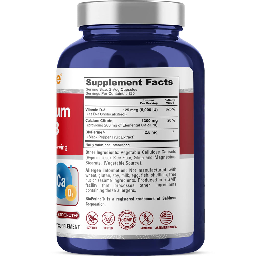 NusaPure Calcium D3 supplement nutrition label and ingredients