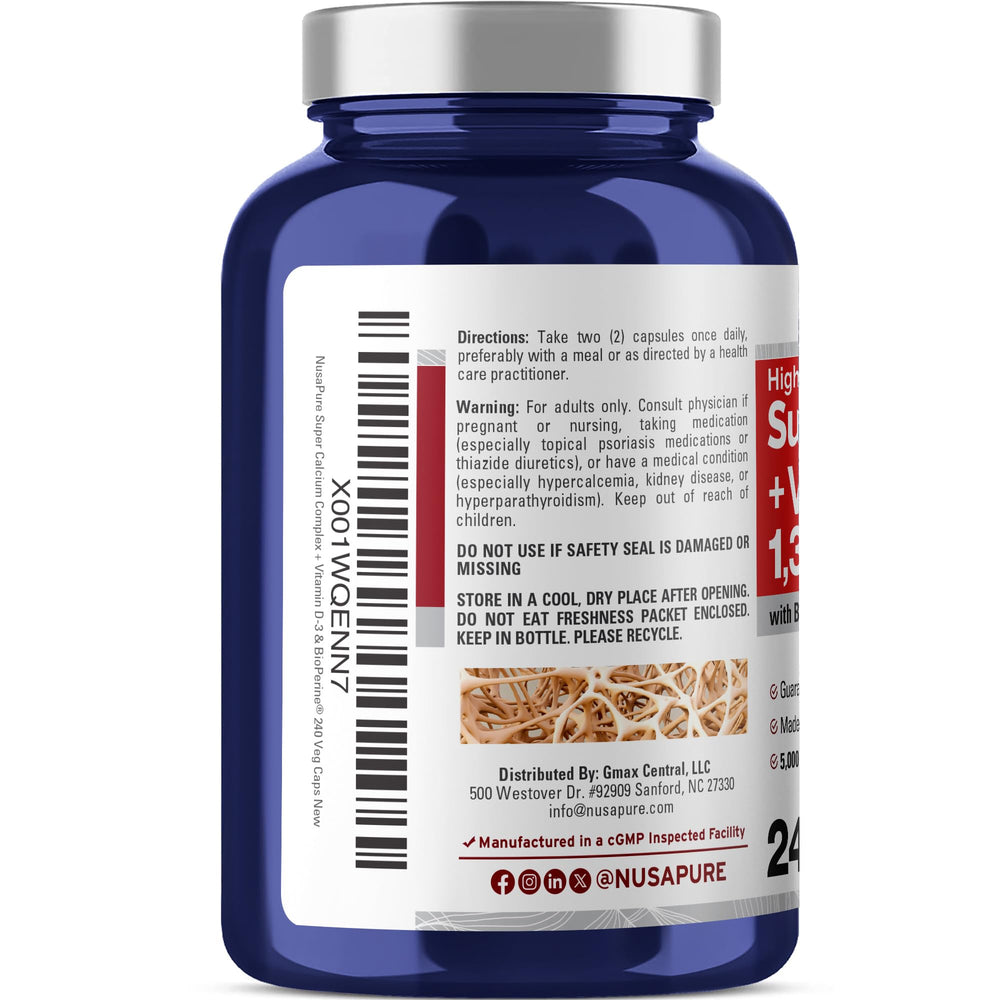 Package showing 240 veggie capsules for a 120-day supply