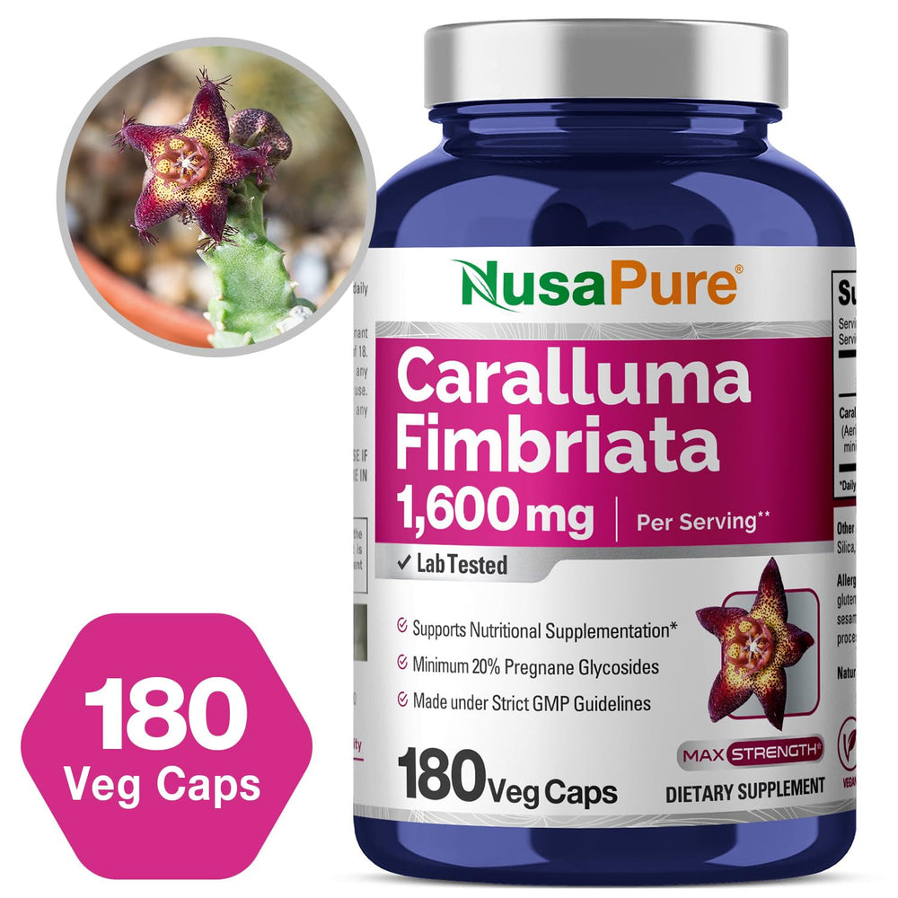 NusaPure Caralluma Fimbriata vegan non-GMO icon indicating plant-based formulation.