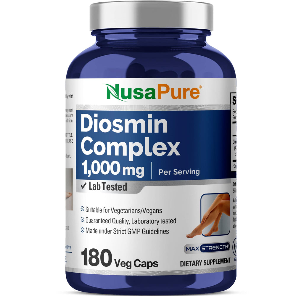 NusaPure Diosmin Complex bottle with 1000mg per serving label