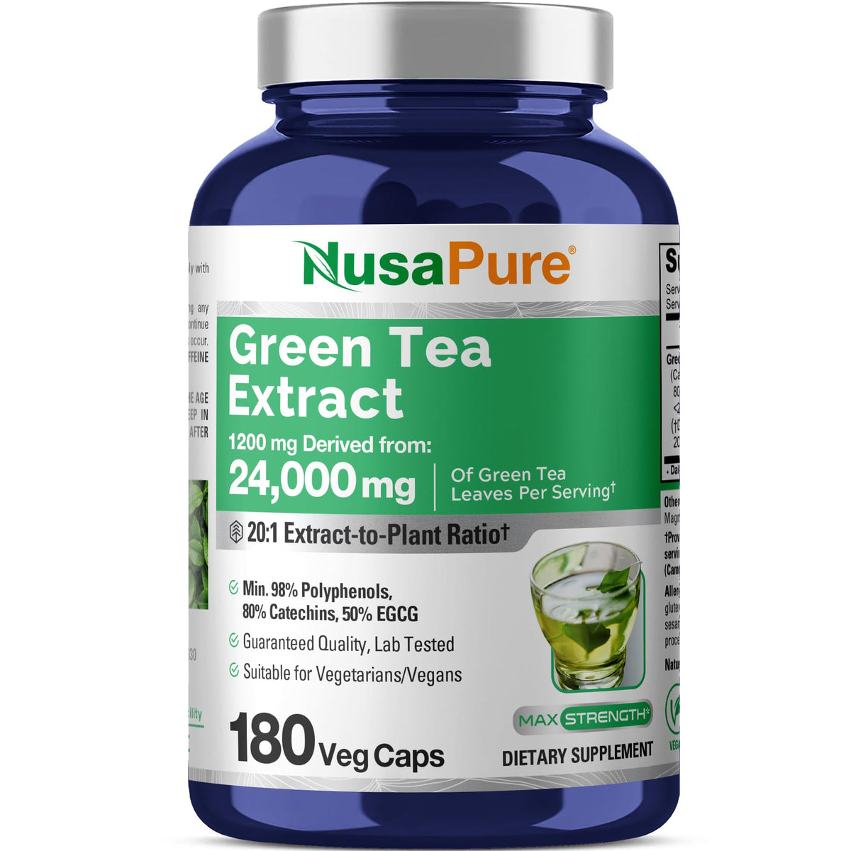 NusaPure Green Tea 20:1 extract 1200 mg per serving