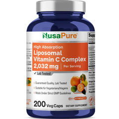 NusaPure Liposomal Vitamin C 2032mg bottle front label