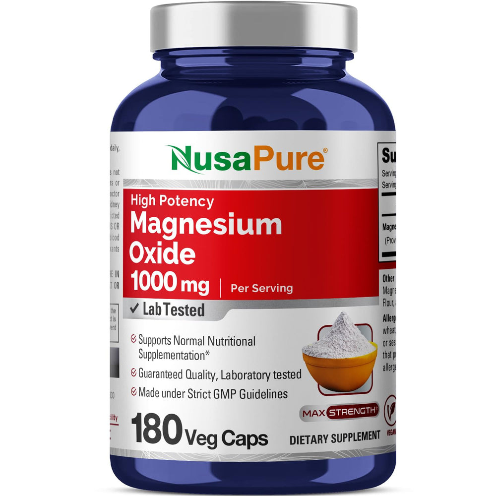 NusaPure Magnesium Oxide 1000 mg bottle front label