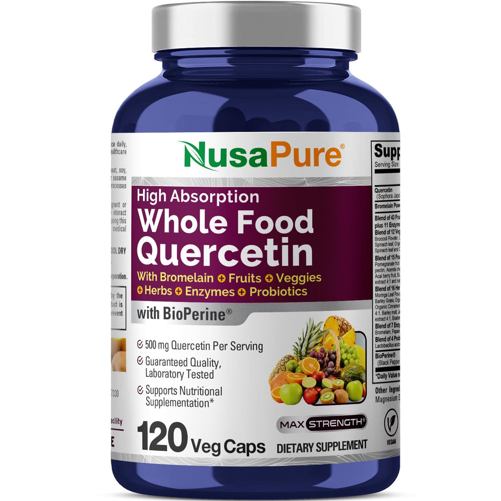 NusaPure Quercetin with Bromelain 500mg bottle front