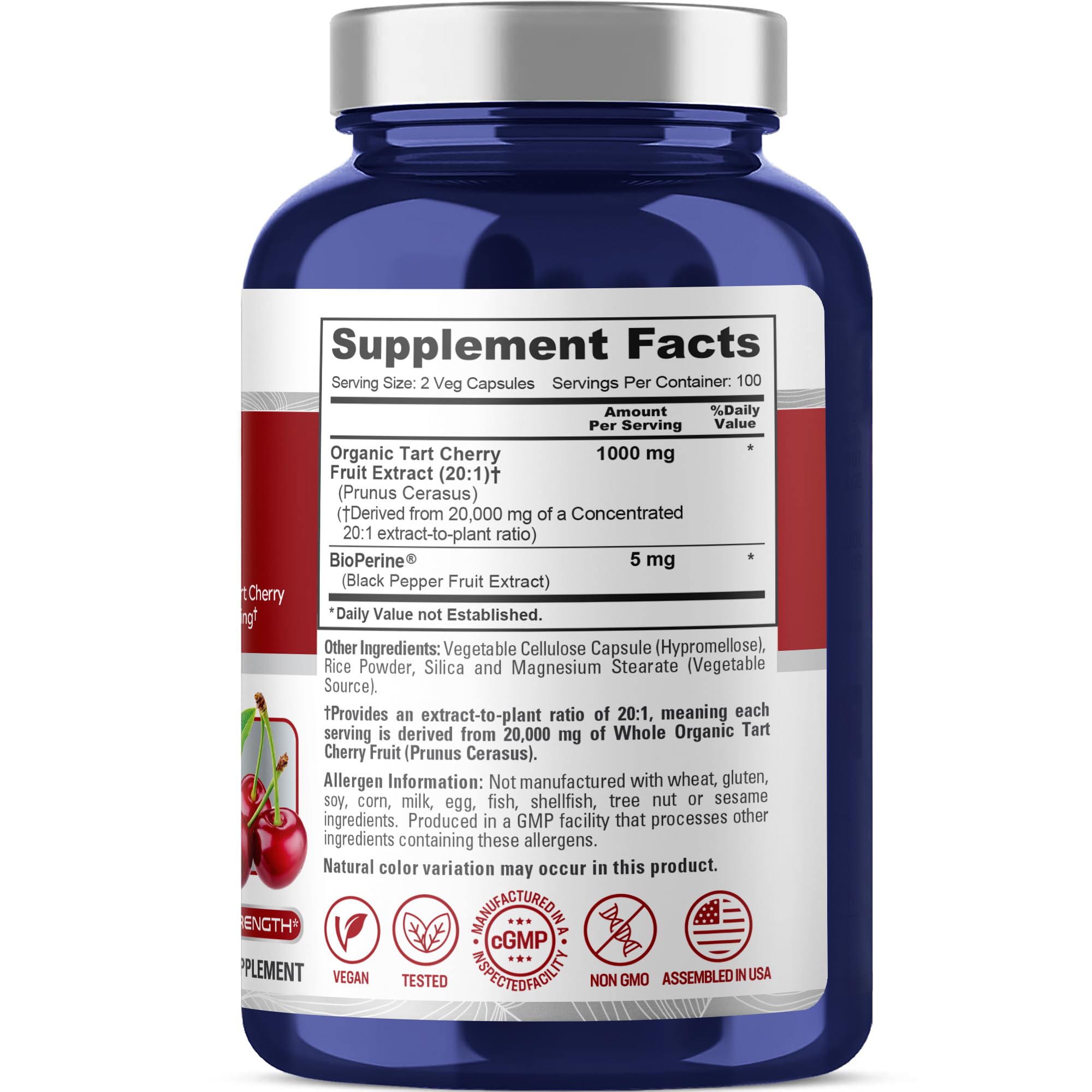 Tart Cherry 20:1 Extract capsules