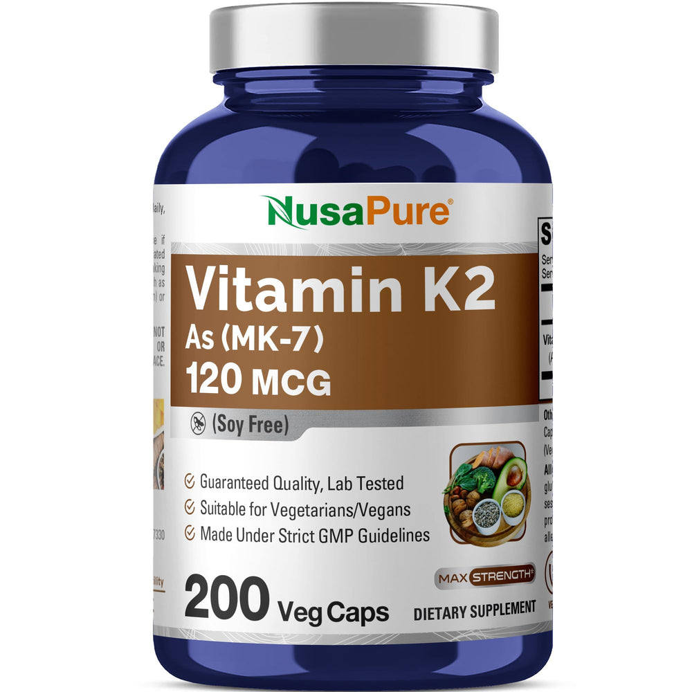NusaPure Vitamin K2 MK7 120 mcg bottle label