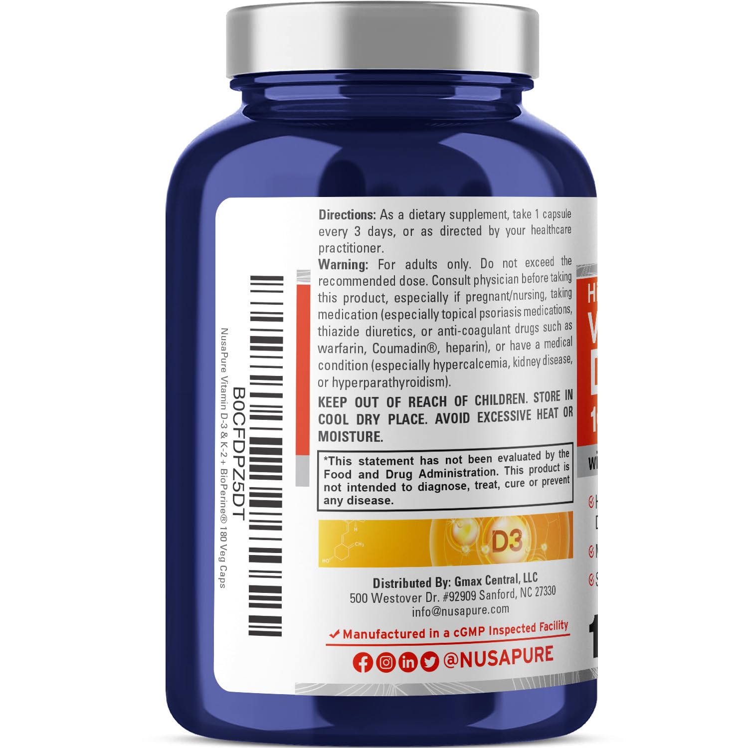 Bioperine icon on NusaPure bottle label