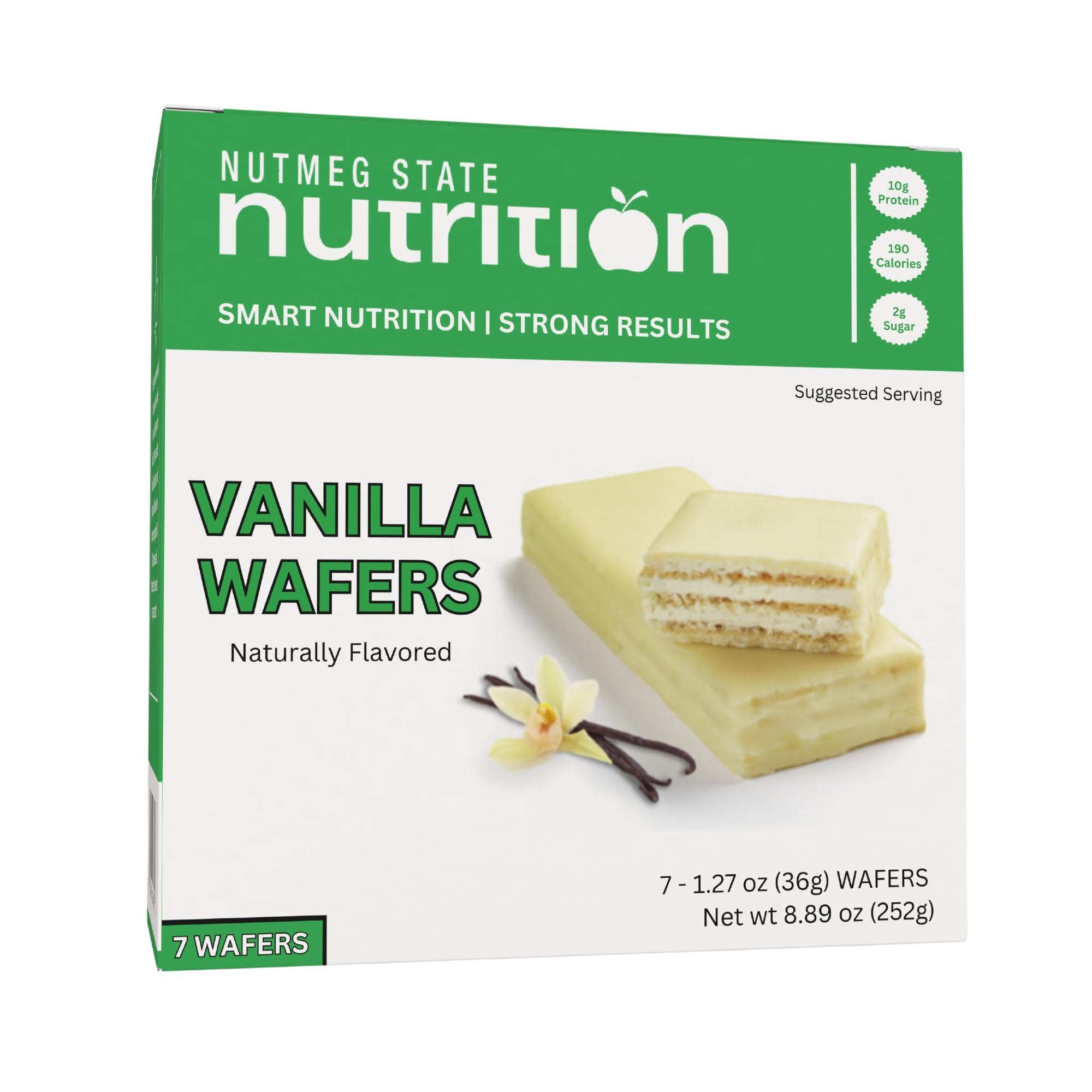 Nutmeg State Nutrition vanilla protein wafer bar - 10g protein per serving