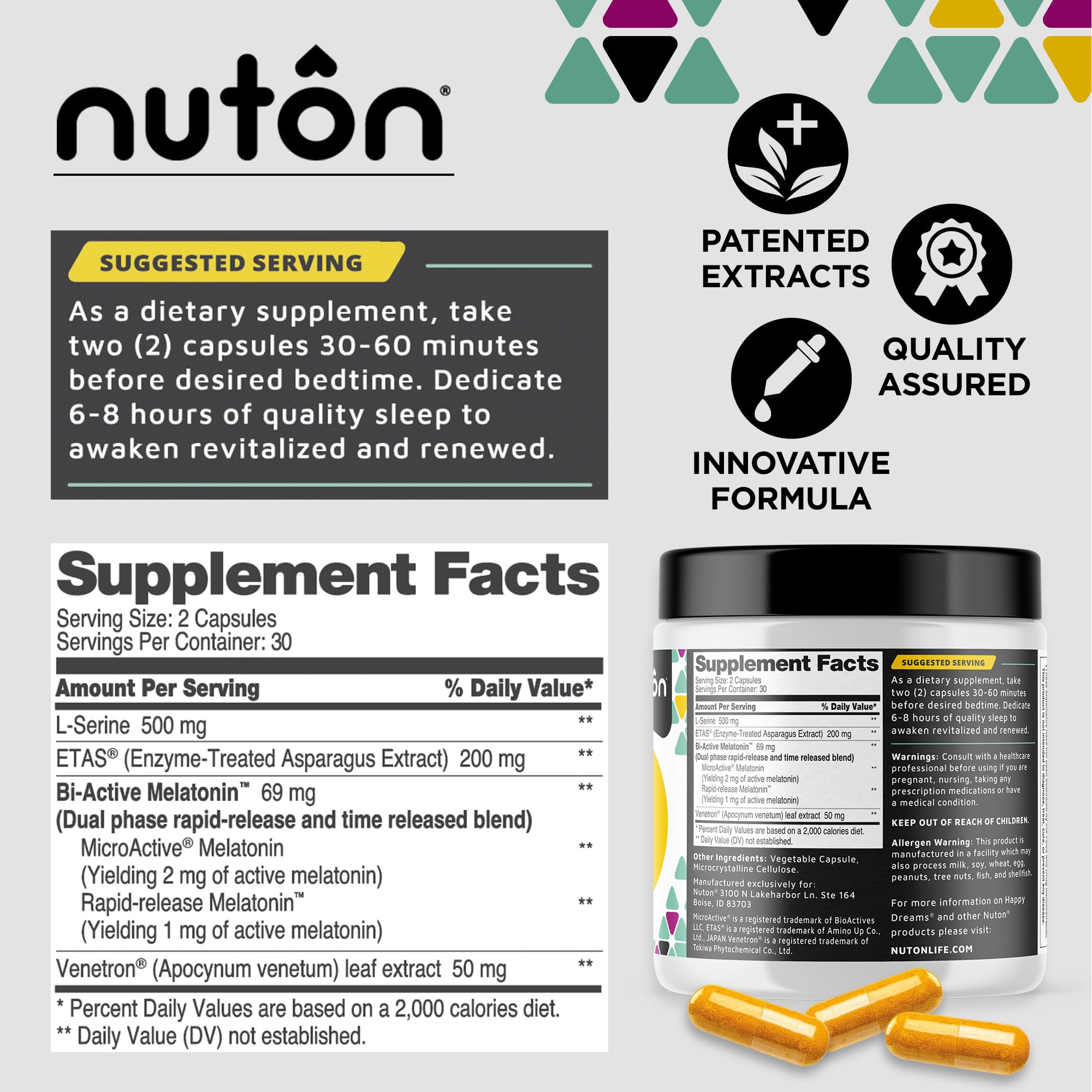 Illustration of 2-stage MicroActive Melatonin release
