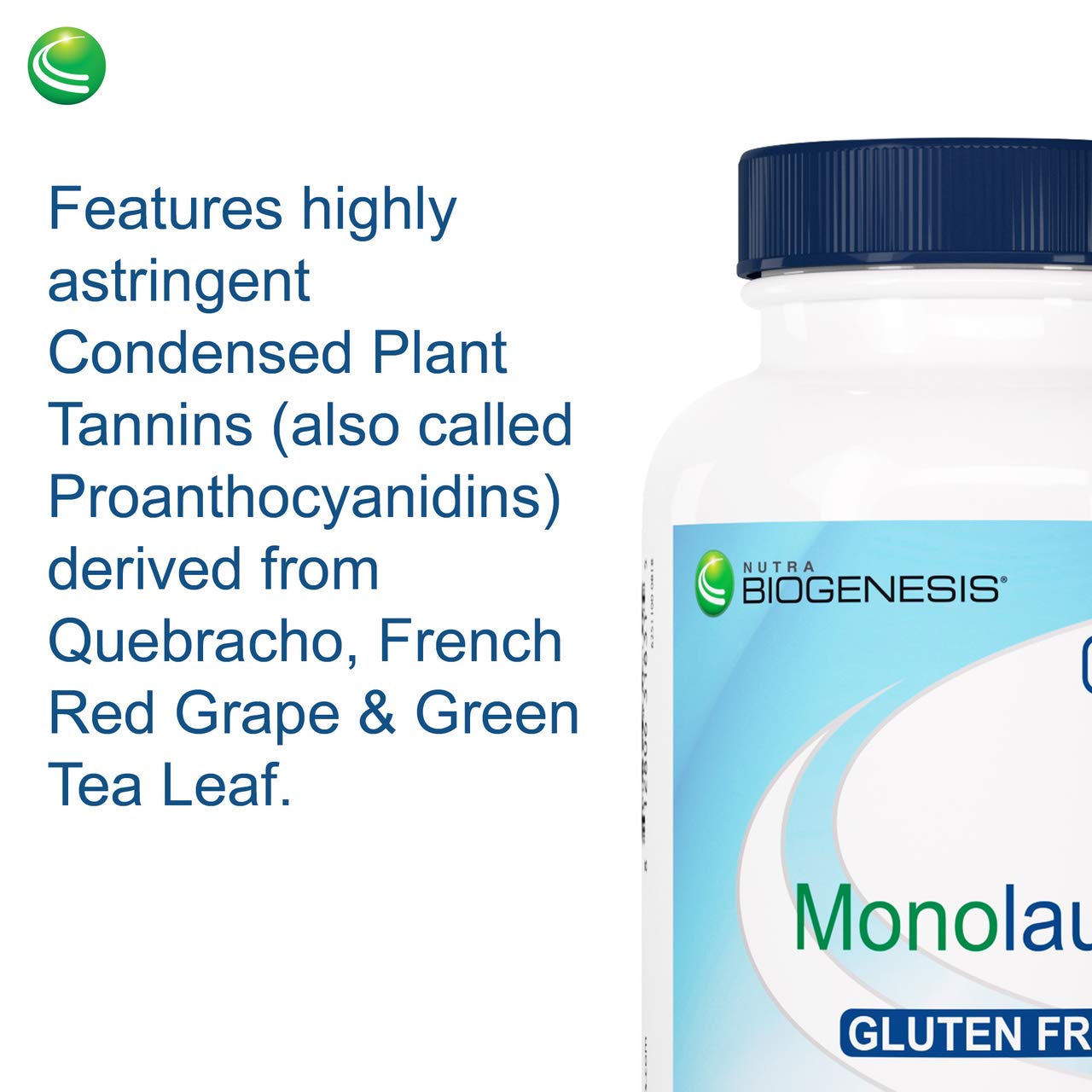 Nutra BioGenesis monolaurin packaging with 120 capsules