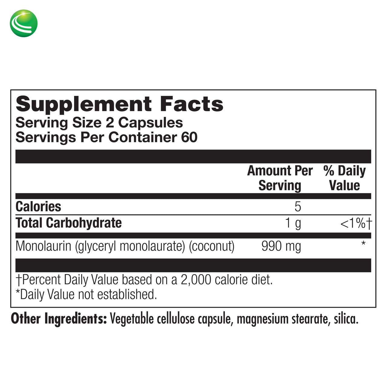 Vegan and natural monolaurin formula