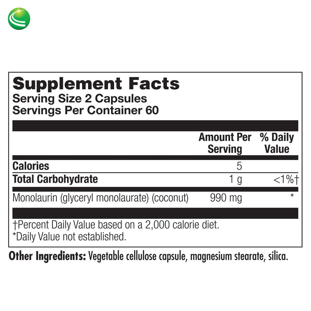 Vegan and natural monolaurin formula