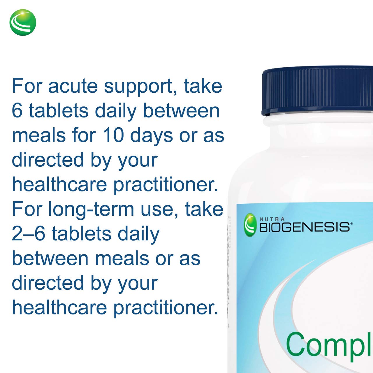Graphic showing 2-6 tablets daily for ongoing immune wellness