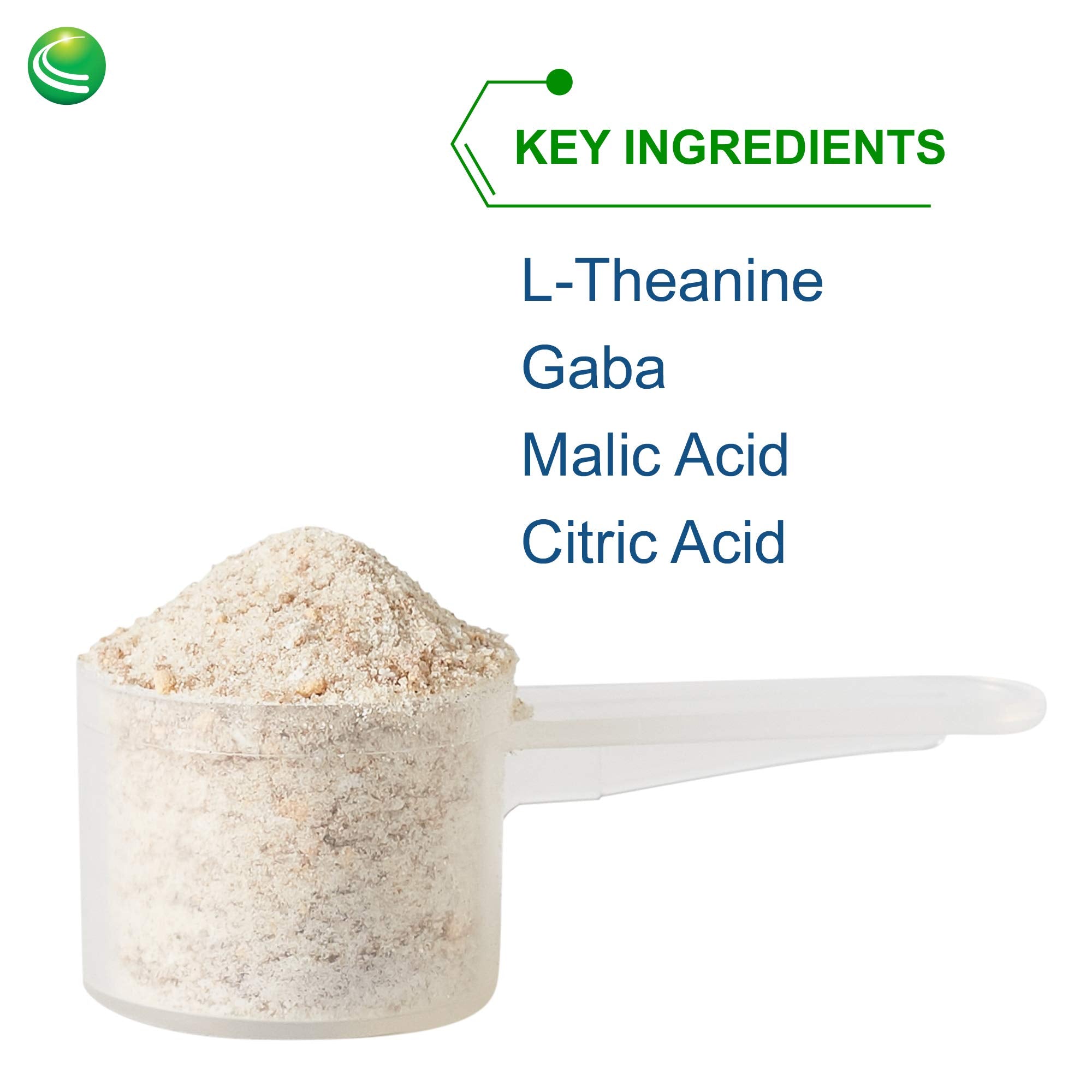 GABA and L-Theanine ingredients label close-up