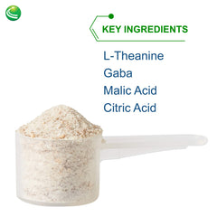 GABA and L-Theanine ingredients label close-up