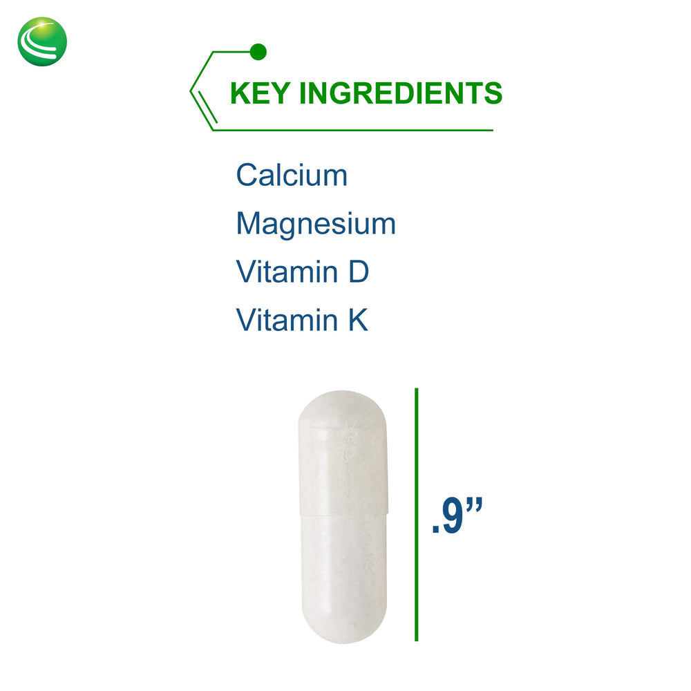 Illustration showing Vitamin D3 and Vitamin K2 for calcium absorption