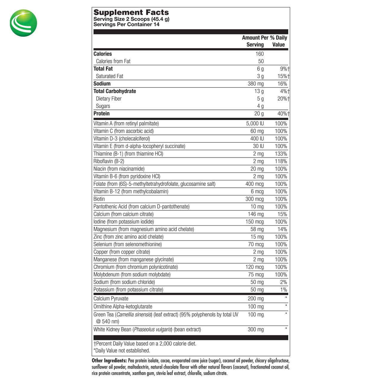 Nutra BioGenesis UltraLean nutrition facts emphasize 20 g protein per serving.