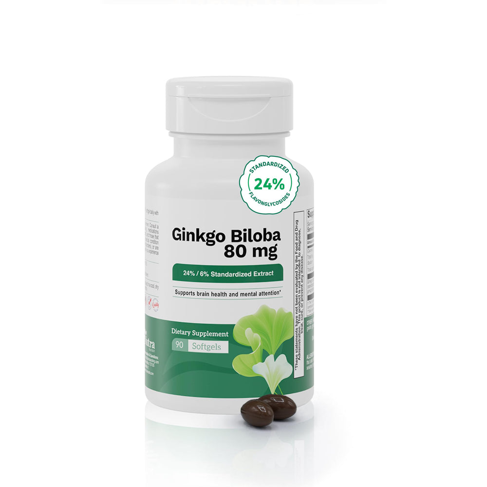 Nutra Nutrition Ginkgo Biloba 80 mg bottle with label