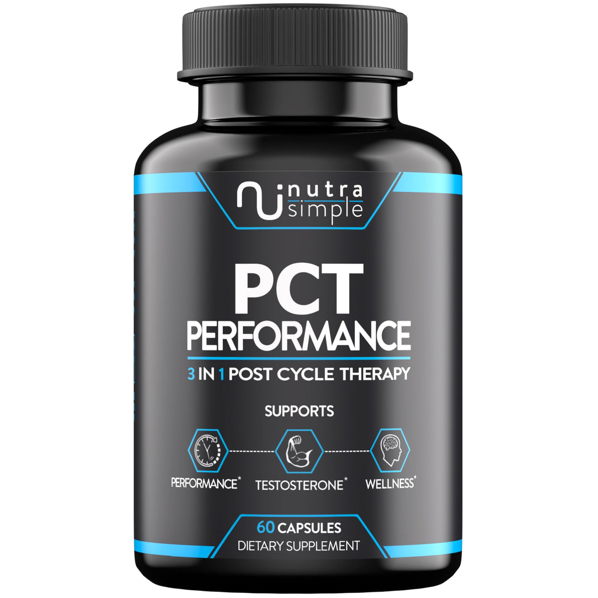 Nutra Simple PCT bottle-front image for post-cycle balance among athletes.