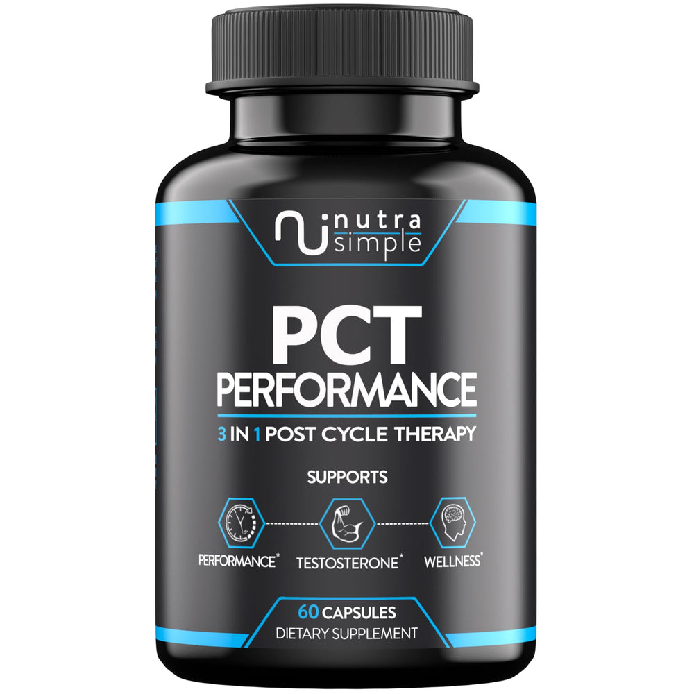 Nutra Simple PCT bottle-front image for post-cycle balance among athletes.
