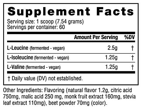 Prepared shake with NutraBio BCAA 5000 Strawberry Lemonade