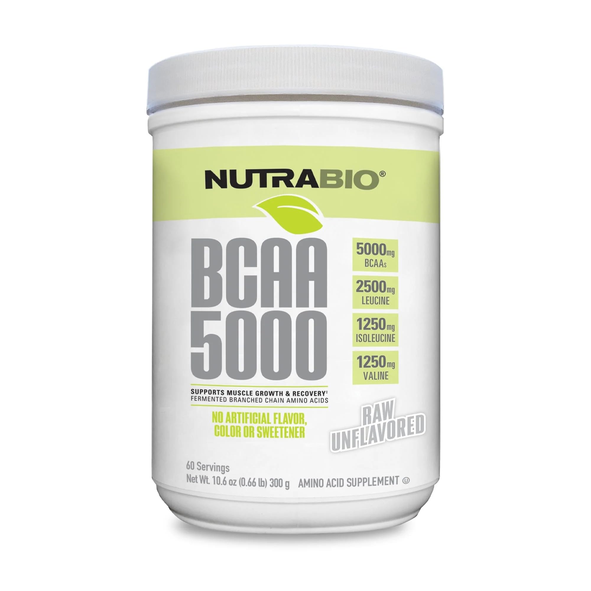 NutraBio BCAA 5000 Powder front label