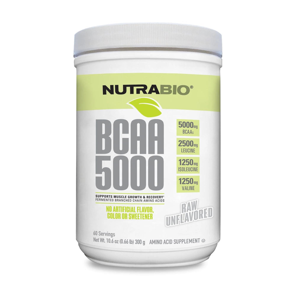 NutraBio BCAA 5000 Powder front label