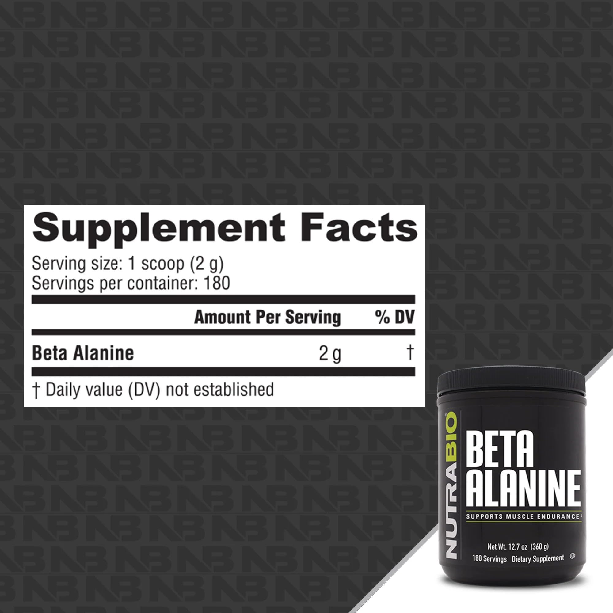 NutraBioBeta-Alanine 360g back label view