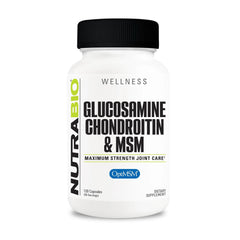 NutraBio Glucosamine Chondroitin OptiMSM joint support bottle