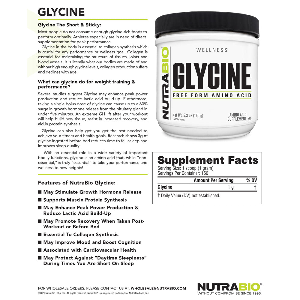 NutraBio glycine powder lifestyle shot during daily recovery routine
