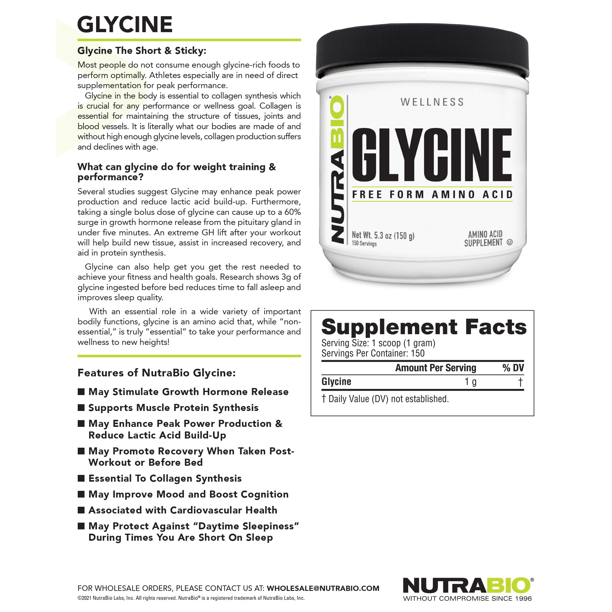 NutraBio glycine powder lifestyle shot during daily recovery routine