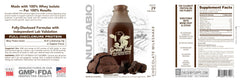 Glass of NutraBio Grass Fed Whey Isolate chocolate shake after a workout