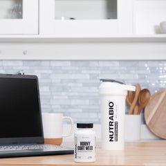 Graphic showing 20% icariin content on Horny Goat Weed product