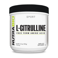 NutraBio L-Citrulline bottle label showing clear packaging for workout support