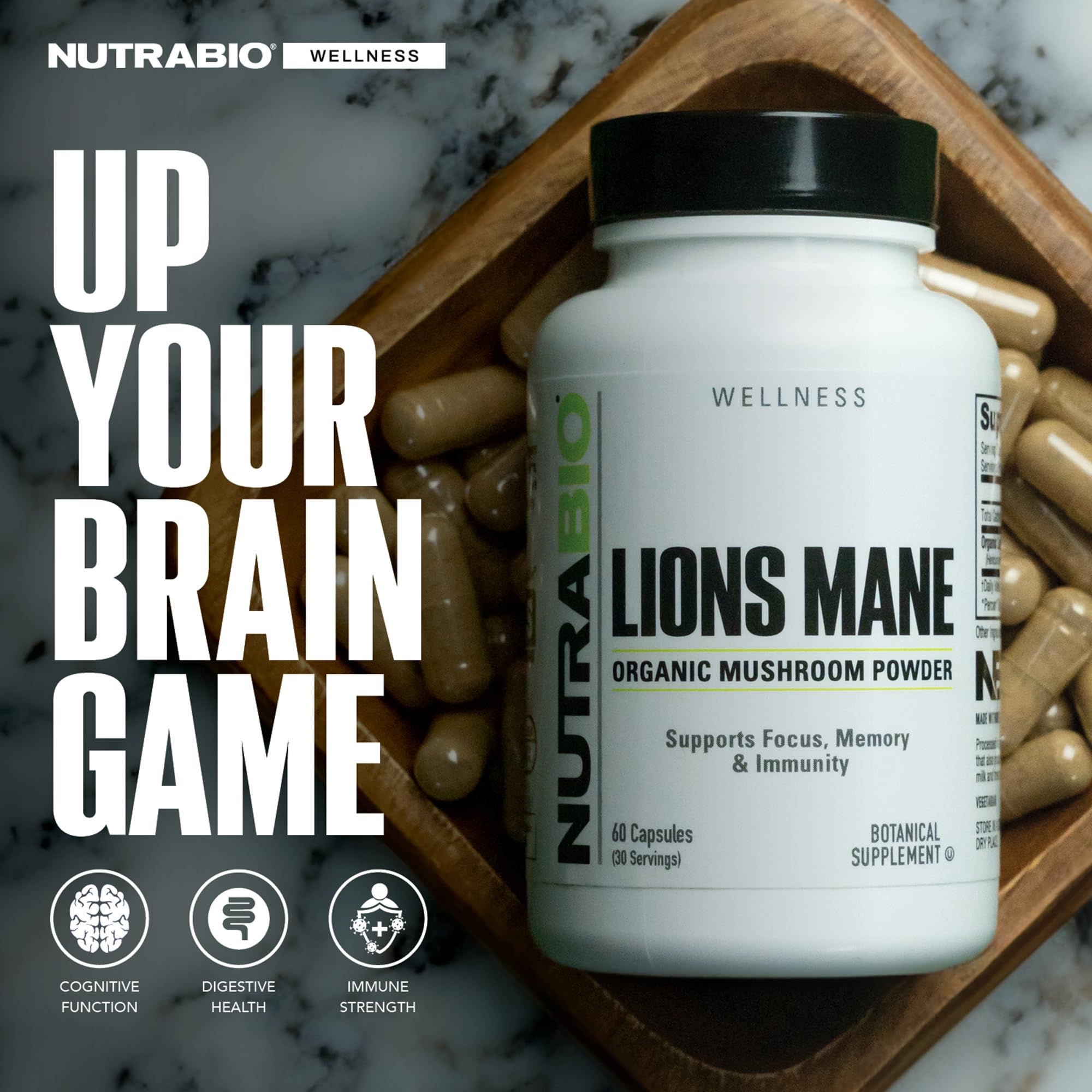 NutraBio Lions Mane packaging box