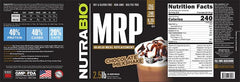 NutraBio MRP chocolate-shake-glass demonstrates ready-to-drink appeal with smooth texture.