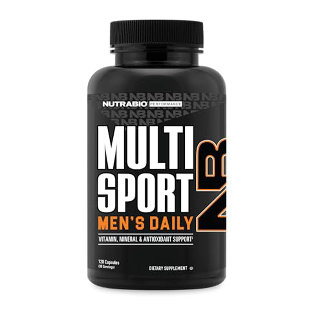 NutraBio Multisport for Men bottle with capsules (hero image)