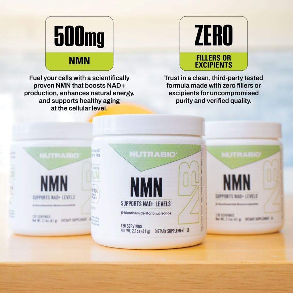 NutraBio NMN serving daily-pack showcases convenient integration into routines.