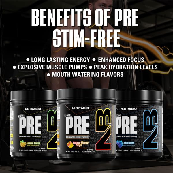 NutraBio STIM-Free PRE athlete mid-workout illustrating endurance and focus