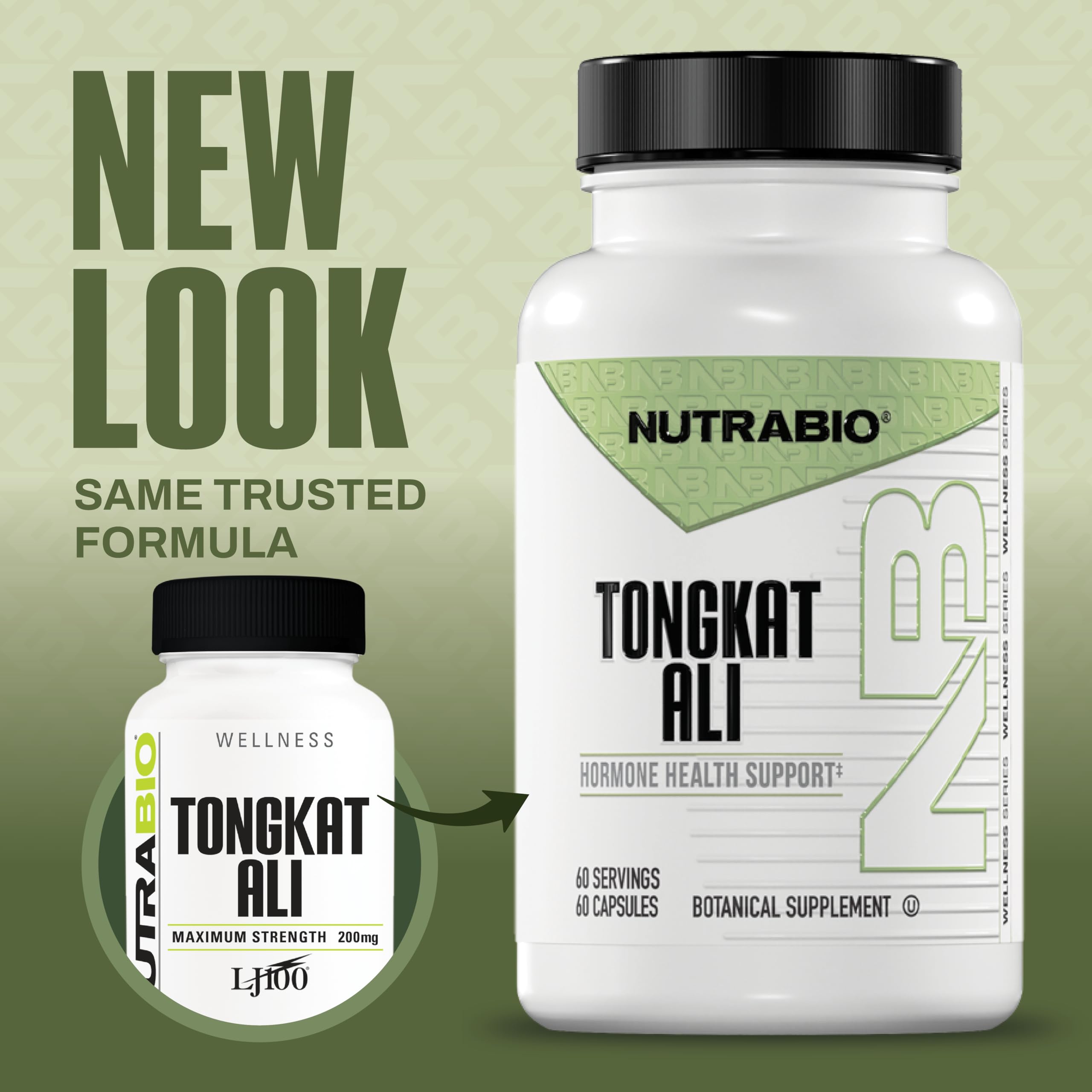 NutraBio Tongkat Ali Longjack label closeup emphasizes quality and potency.