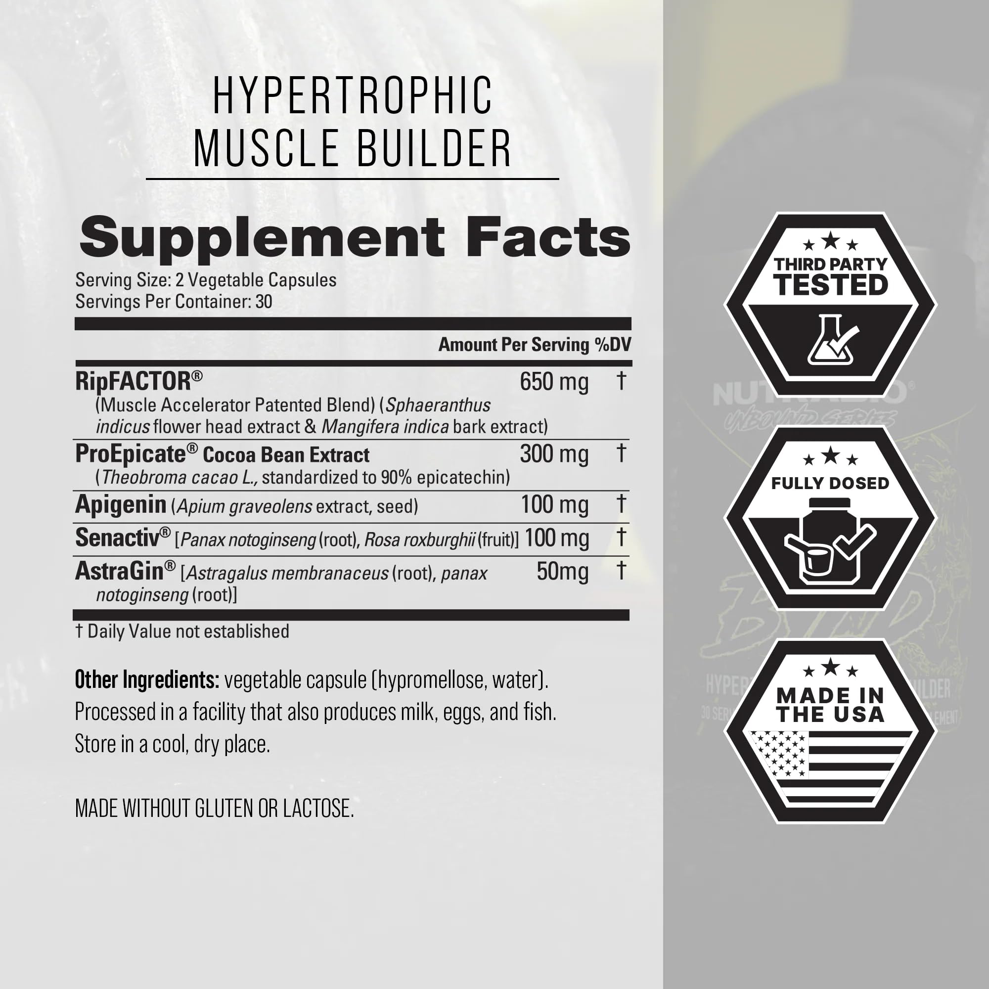 BYLD formula label highlighting RipFACTOR and ProEpiCate