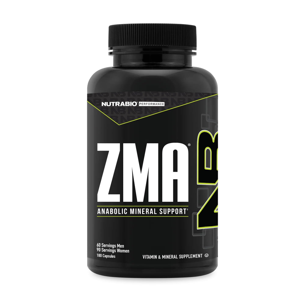 NutraBio ZMA 180 count bottle - front view for Men & Women