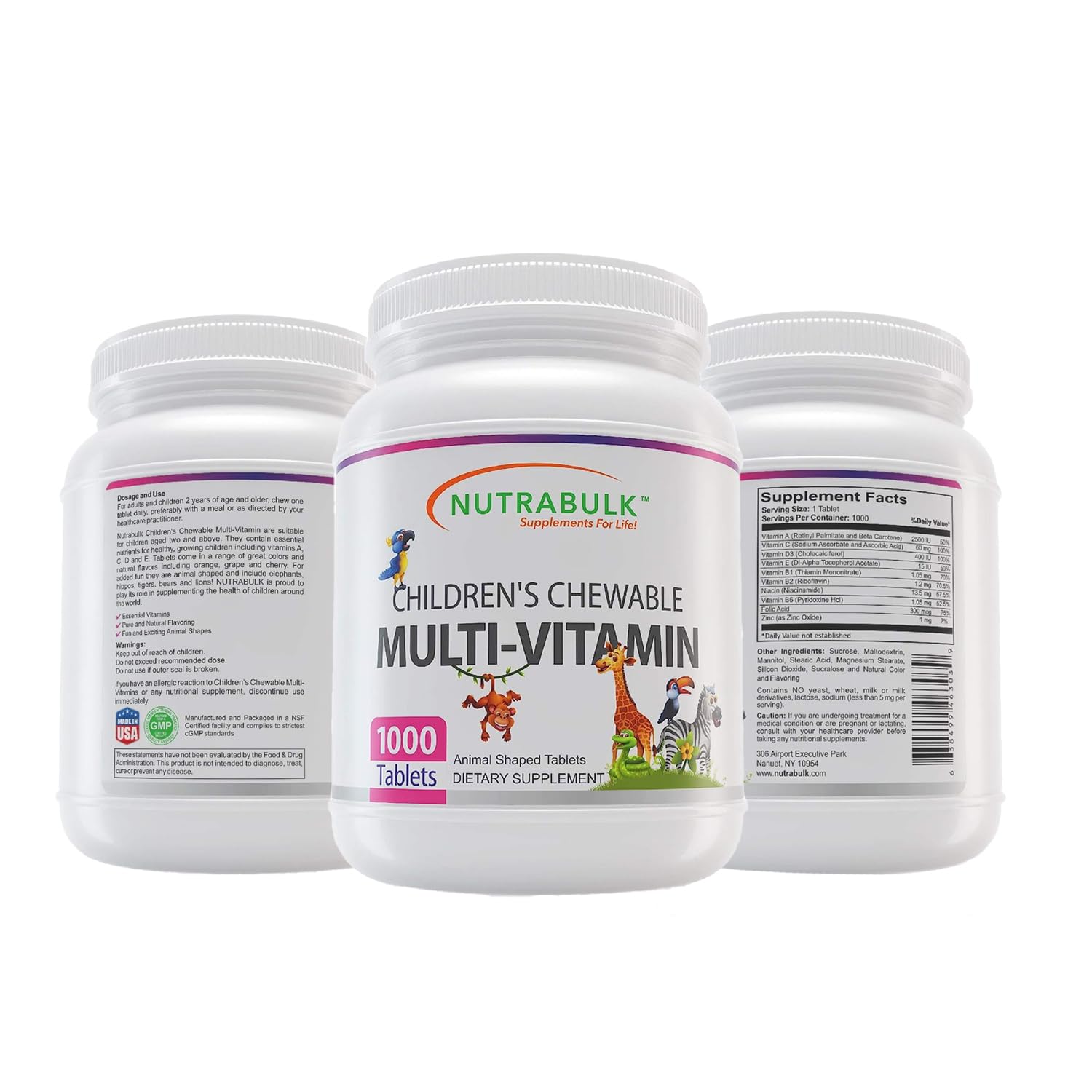 Packaging side view of NutraBulk multivitamins