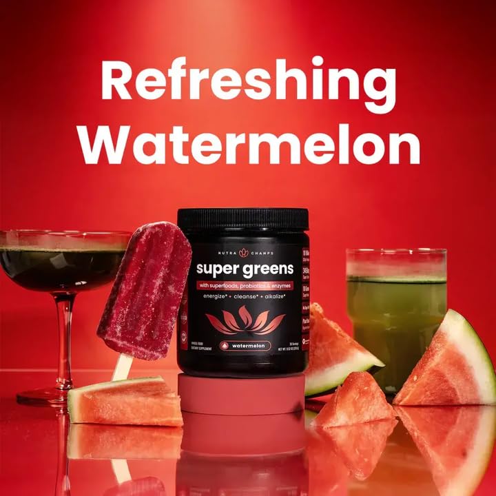 Serving scoop with NutraChamps Super Greens powder