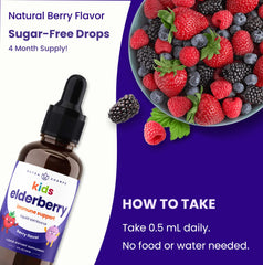 Berry-flavored, sugar-free elderberry drops for kids