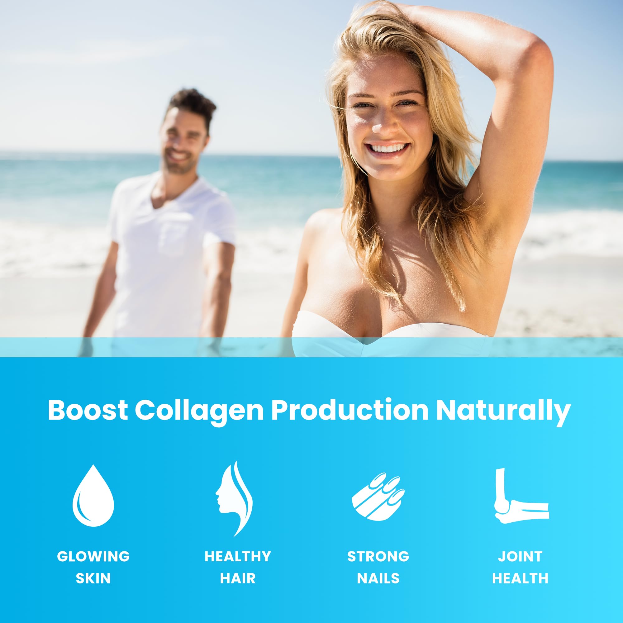 Illustration of benefits: hair, skin, nails and joints